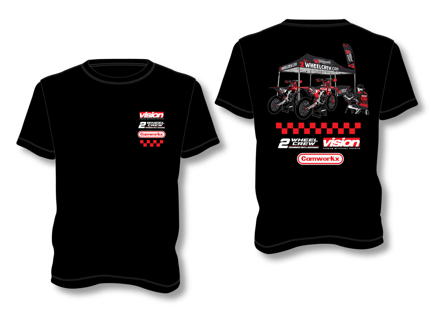 2 Wheel Crew/CamworKx/Vision Moto Limited Collab T Shirt