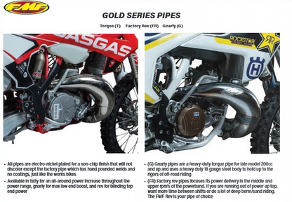 FMF Gold Series 2 Stroke Pipes